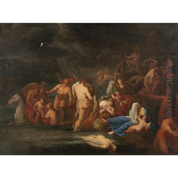 Le Deluge Oil Painting by Giulio Carpioni