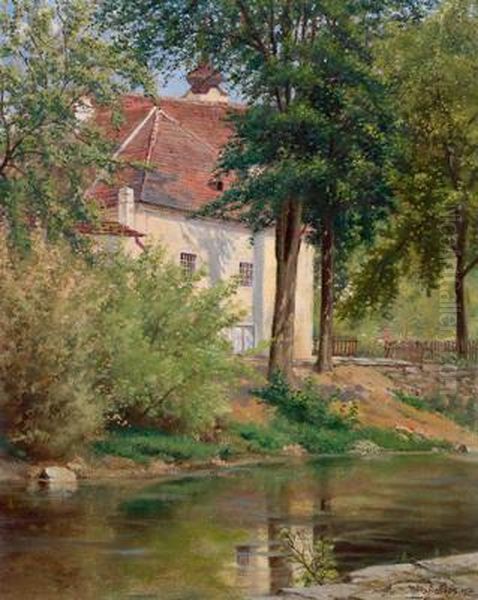 Am Muhlbach Im Taffatal Bei Horn Oil Painting by Wilhelm Ambros