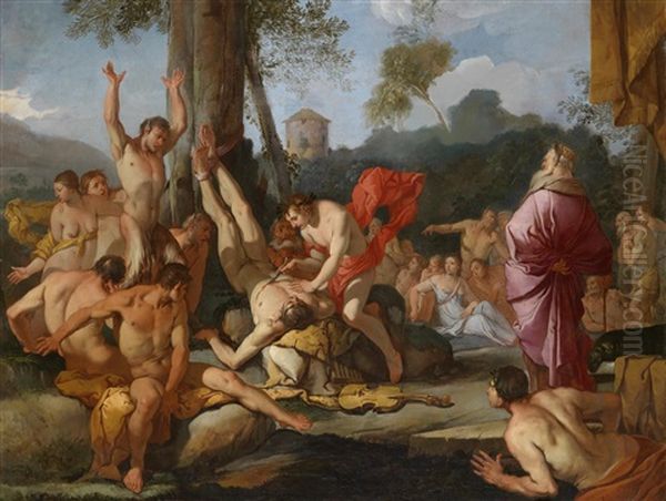 Die Schindung Des Marsyas Oil Painting by Giulio Carpioni