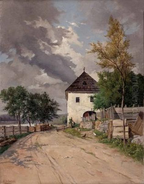 Motiv Bei Aschach Oil Painting by Wilhelm Ambros