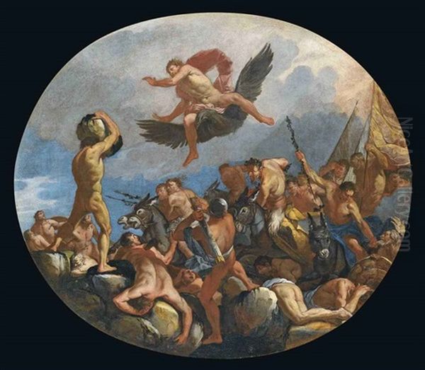 Gigantomachia Oil Painting by Giulio Carpioni