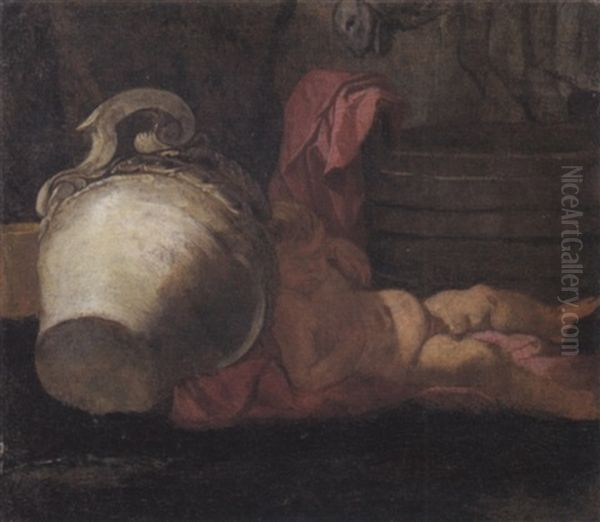 Putto Addormentato Oil Painting by Giulio Carpioni