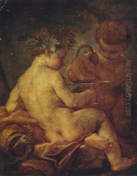 The Nurture Of Bacchus Oil Painting by Giulio Carpioni