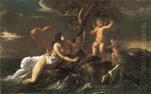 Galatea E Amorini by Giulio Carpioni