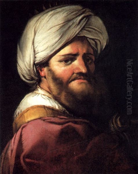 Autoritratto Dell'artista Con Turbante Oil Painting by Giulio Carpioni