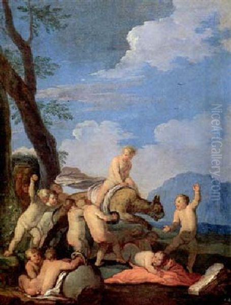 Giochi Di Putti Oil Painting by Giulio Carpioni