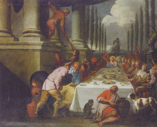 The Marriage At Cana Oil Painting by Giulio Carpioni