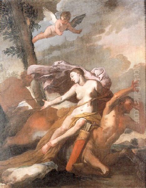 L'enlevement De Dejanire Oil Painting by Giulio Carpioni