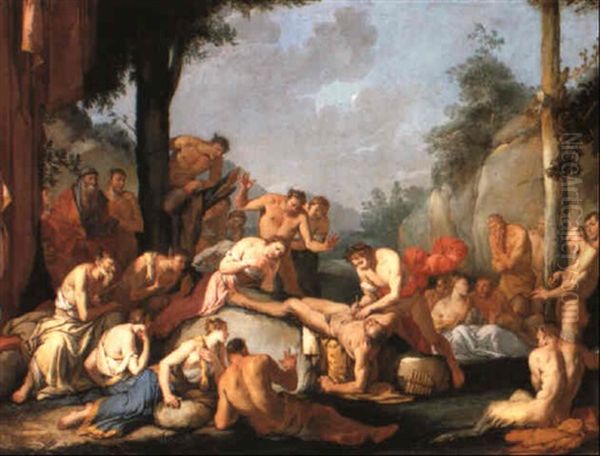 The Flaying Of Marsyas Oil Painting by Giulio Carpioni