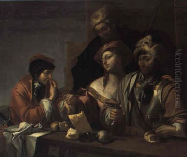 Allegoria Dei Sensi Oil Painting by Giulio Carpioni