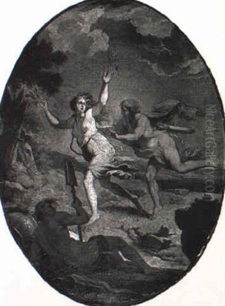 Apollo And Daphne Oil Painting by Giulio Carpioni