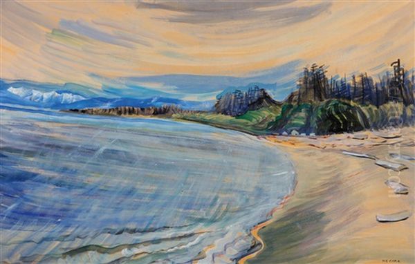 Beach Below Royal Roads Training School, Albert Head, Victoria, Bc Oil Painting by Emily Carr