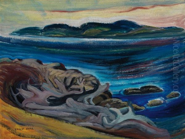 Shoreline Oil Painting by Emily Carr