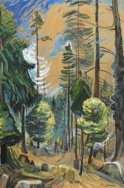 Bc Forest Oil Painting by Emily Carr