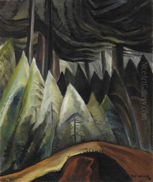 Forest Light Oil Painting by Emily Carr