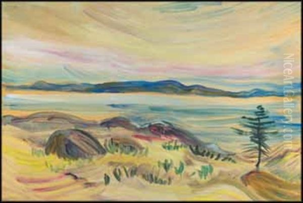 The Strait And Blue Mountains by Emily Carr