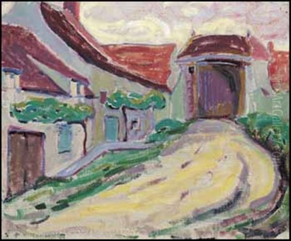 Village In Brittany Oil Painting by Emily Carr