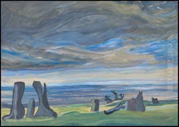 Westcoast Sea And Sky Oil Painting by Emily Carr