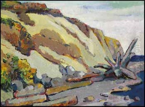 Beach Scene, Victoria, Bc Oil Painting by Emily Carr