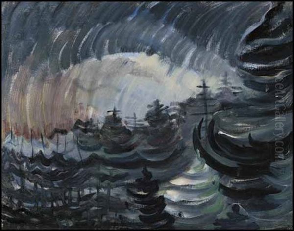 Storm Over Grey Forest Oil Painting by Emily Carr