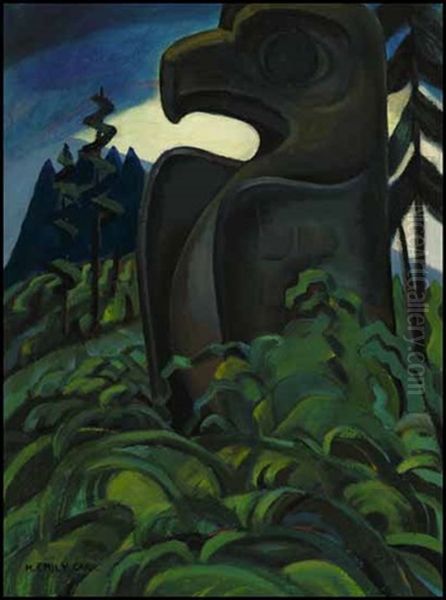 Eagle Totem Oil Painting by Emily Carr