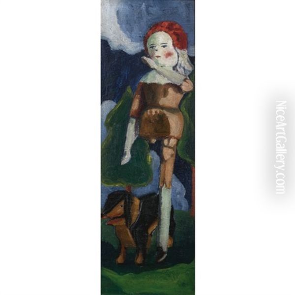 Wooden Doll Oil Painting by Emily Carr