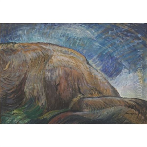 Rocks By The Sea (+ Untitled, Verso) Oil Painting by Emily Carr