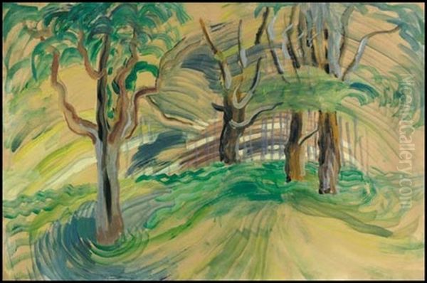 Forest Interior Oil Painting by Emily Carr