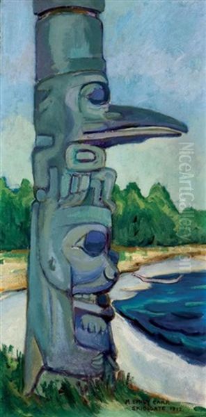 Skidigate (sic) Oil Painting by Emily Carr