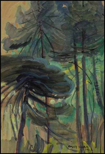 Mab Bab Trees Oil Painting by Emily Carr