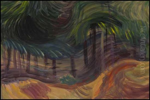 Wind In The Woods Oil Painting by Emily Carr