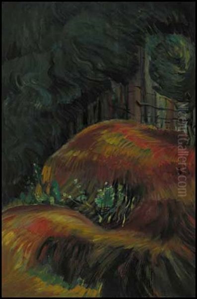 Surging Sea Of Undergrowth (mossed Rocks) Oil Painting by Emily Carr