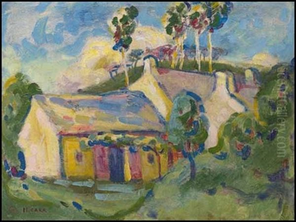 House On The Hill Oil Painting by Emily Carr