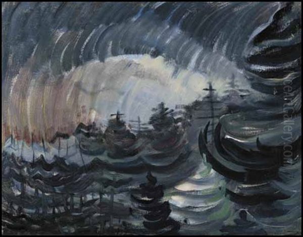 Storm Over Grey Forest Oil Painting by Emily Carr