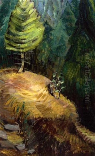 A Tawny Knoll Oil Painting by Emily Carr