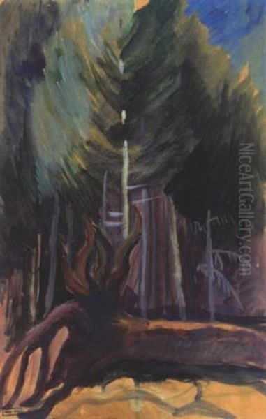 Sunlit Forest Oil Painting by Emily Carr