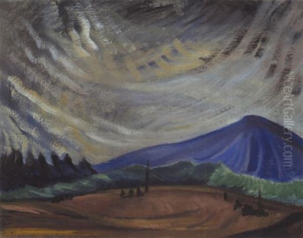 Landscape And Sky Oil Painting by Emily Carr