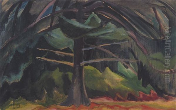 Treescape Oil Painting by Emily Carr