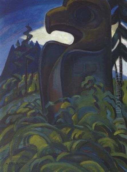 Eagle Totem Oil Painting by Emily Carr