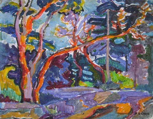 Deciduous Forest Oil Painting by Emily Carr