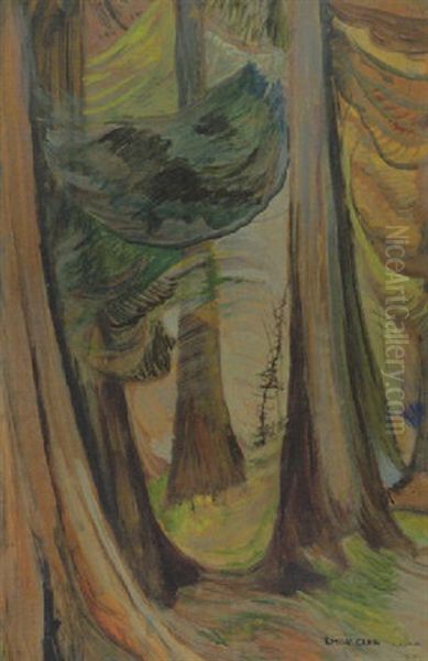 Forest Swirl Oil Painting by Emily Carr