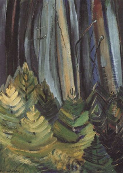 British Columbia, Forest Interior Oil Painting by Emily Carr