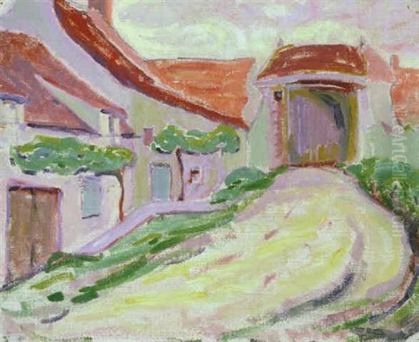 Village, Brittany Oil Painting by Emily Carr