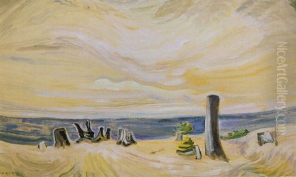 Beach Scene, Strait Of Juan De Fuca Oil Painting by Emily Carr