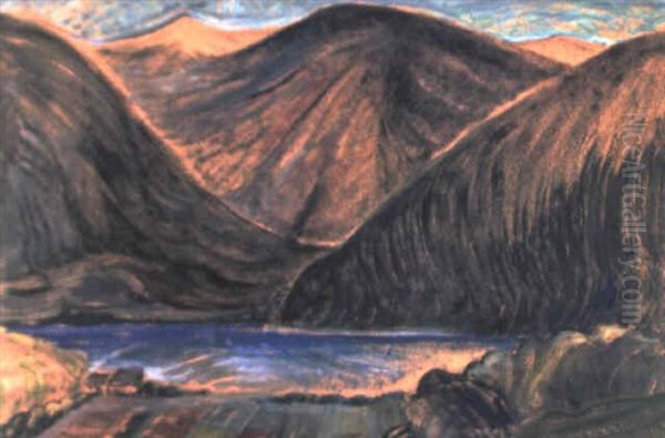 Rocky Mountain Lake View Near Lillooet, B.c. Oil Painting by Emily Carr