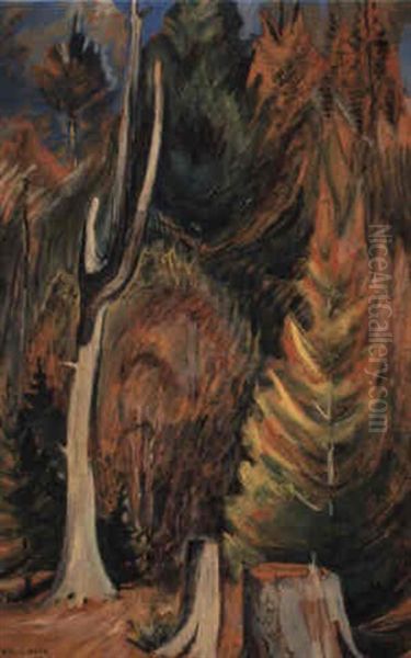 West Coast Forest Edge Oil Painting by Emily Carr