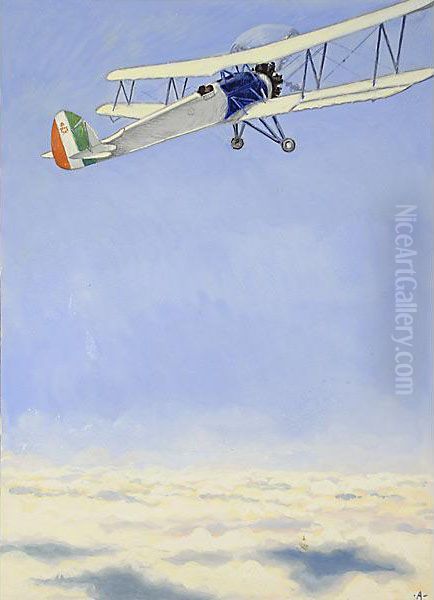 Reggia Aeronautica Sopra Le Nuvole Oil Painting by C Ambrosi