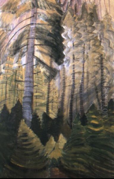 Forest Oil Painting by Emily Carr