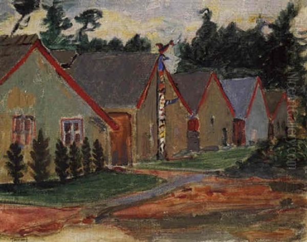 Esquimalt Reserve Oil Painting by Emily Carr