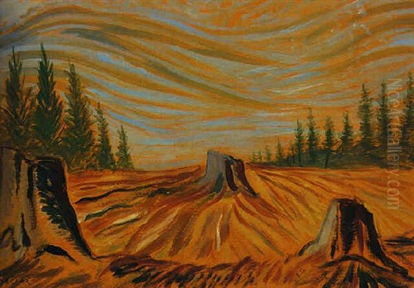 Cleared Land Oil Painting by Emily Carr